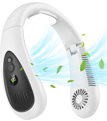 Portable Neck Fan, Cordless Fan, Foldable Portable Small Personal Fan with 360° Cooling Wind, 3 Speed Settings, Quiet, 4000mAh USB Rechargeable Battery, No Hair Entanglement | Karnz