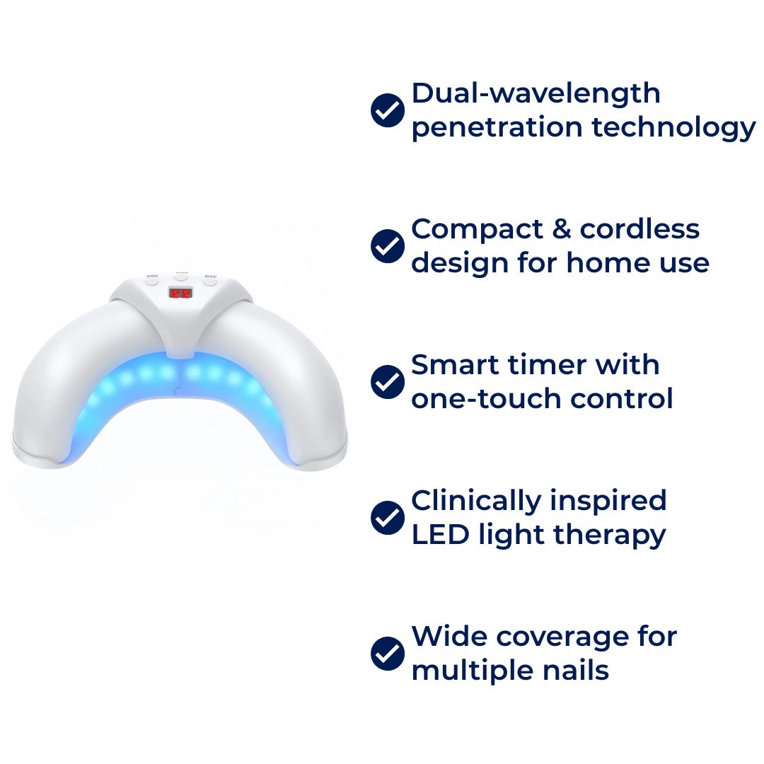 FungiFree | Laser device for nail fungus - Dual Wavelength Penetration - Compact for home use - Restoration of fungal nails Karnz