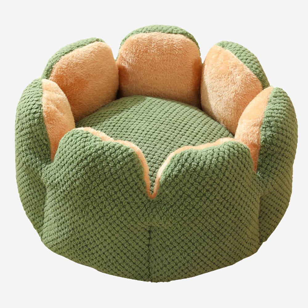 Skanto | Flower Design Plush Cat and Dog Bed