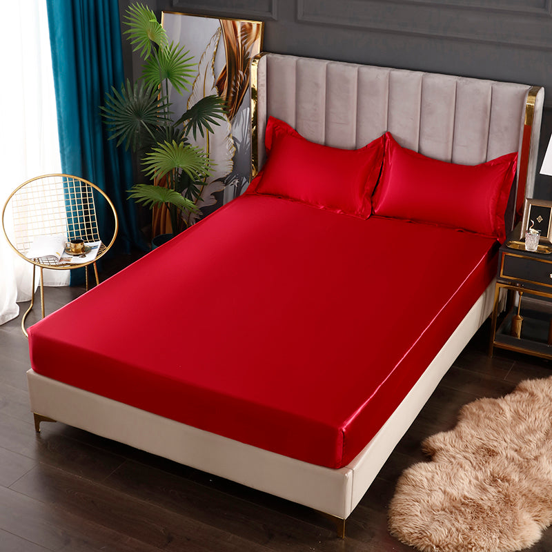 Skanto Silk Satin Elastic Fitted Sheet with FREE* Silk Satin Pillowcase Skanto