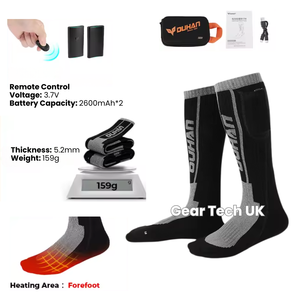 Skanto | Rechargeable Heated Ski Socks & Foot Warmers – Electric Thermal Socks for Skiing, Snowboarding & Winter Sports UK
