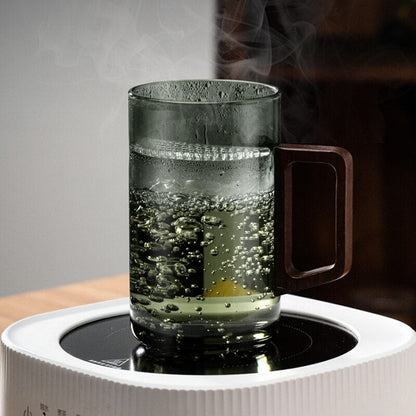 Skanto | GIANXI Teacup with Moon Filter Japanese Wood Splitter Heat-resistant Glass Cups Tea Leaf Separation Teacup Set