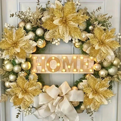 Skanto | Premium Glitter Flower Ornaments for Festive Presentation