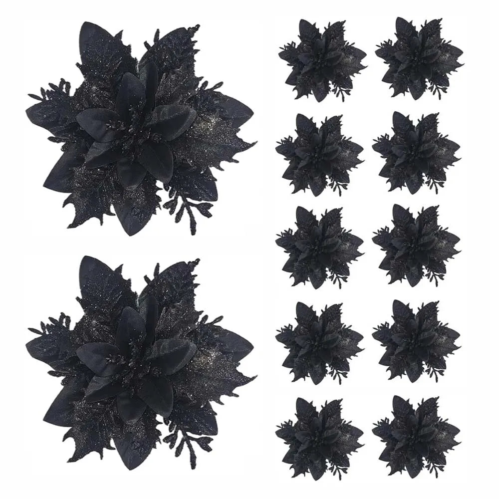 Skanto | Premium Glitter Flower Ornaments for Festive Presentation