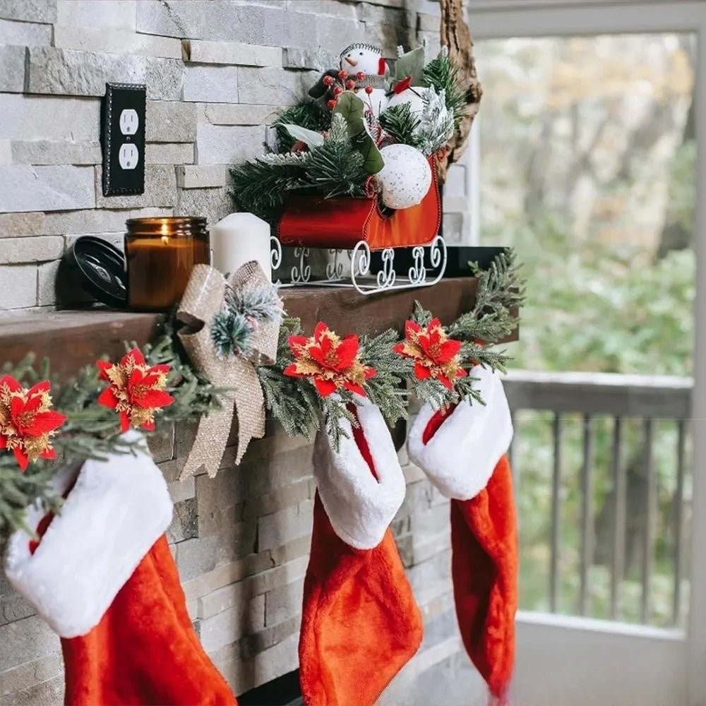 Skanto | Premium Glitter Flower Ornaments for Festive Presentation
