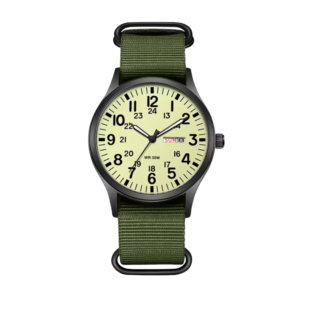 Skanto | Men's Rugged Outdoor Watch – Stainless Steel Waterproof Military Style