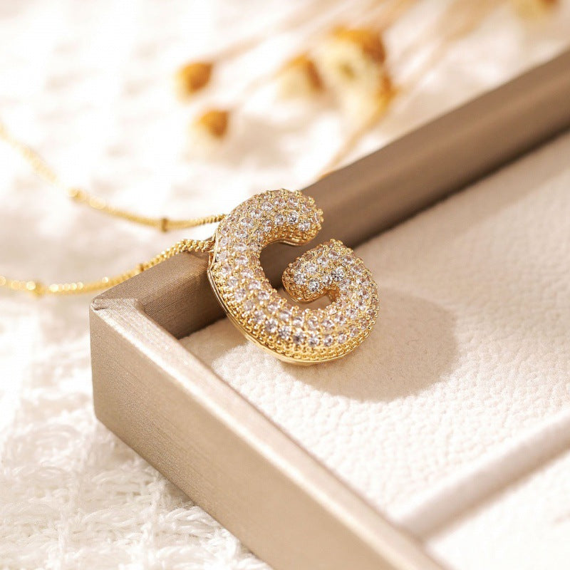 Skanto | Alphabet Diamond Pendant Necklace