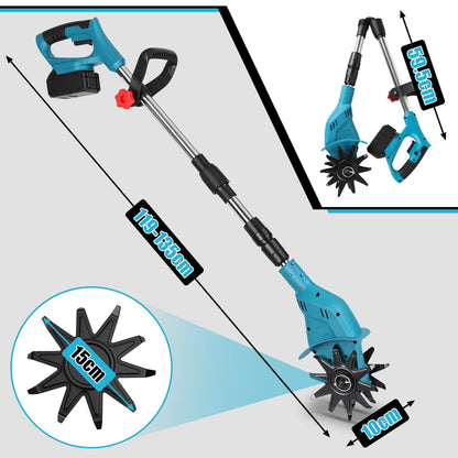550W Cordless Garden Tiller with 2 Batteries Portable | Brehn
