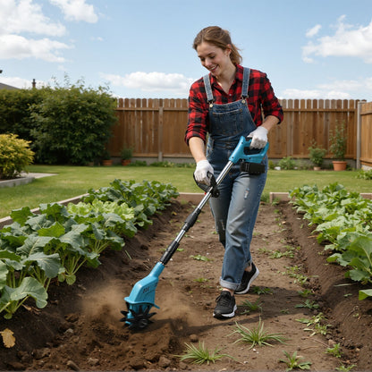 550W Cordless Garden Tiller with 2 Batteries Portable | Brehn