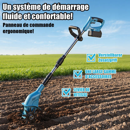 550W Cordless Garden Tiller with 2 Batteries Portable | Brehn