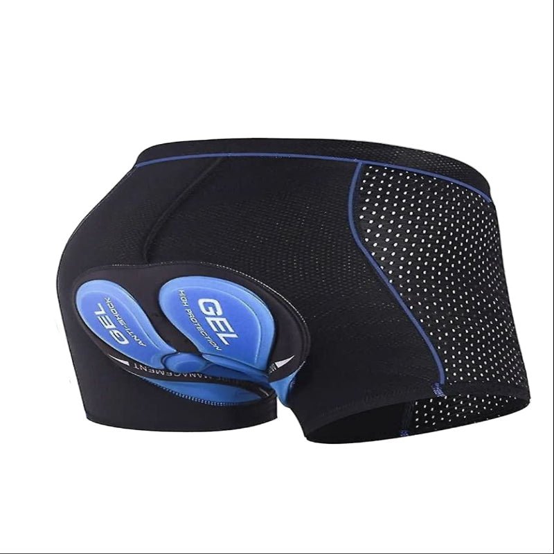 Gel-padded cycling shorts against saddle pain