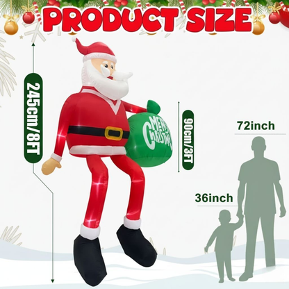 Skanto | Inflatable LED Climbing Santa Claus | 2,4 m Tall | Outdoor