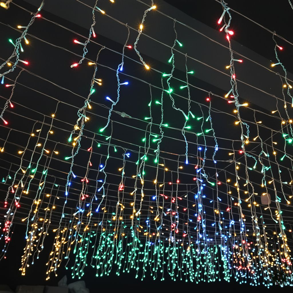 Skanto | 50m LED Icicle Curtain Lights – 36V Low Voltage Christmas Lights Outdoor Waterproof