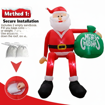 Skanto | Inflatable LED Climbing Santa Claus | 2,4 m Tall | Outdoor