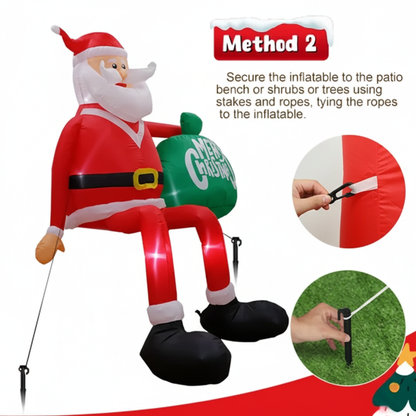 Skanto | Inflatable LED Climbing Santa Claus | 2,4 m Tall | Outdoor