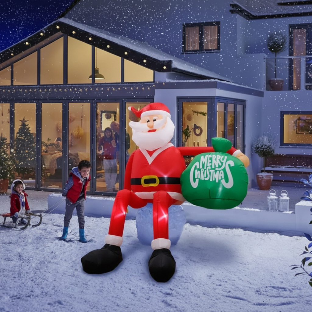 Skanto | Inflatable LED Climbing Santa Claus | 2,4 m Tall | Outdoor