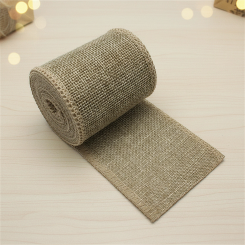 Skanto | 3M Rustic Jute Ribbon – 60mm Wide Gift Ribbon for DIY, Christmas & Weddings