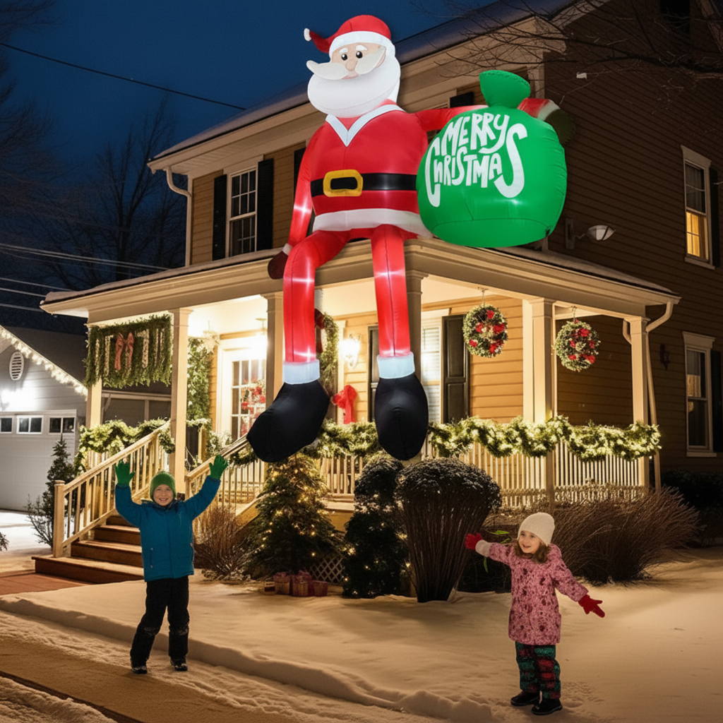 Skanto | Inflatable LED Climbing Santa Claus | 2,4 m Tall | Outdoor