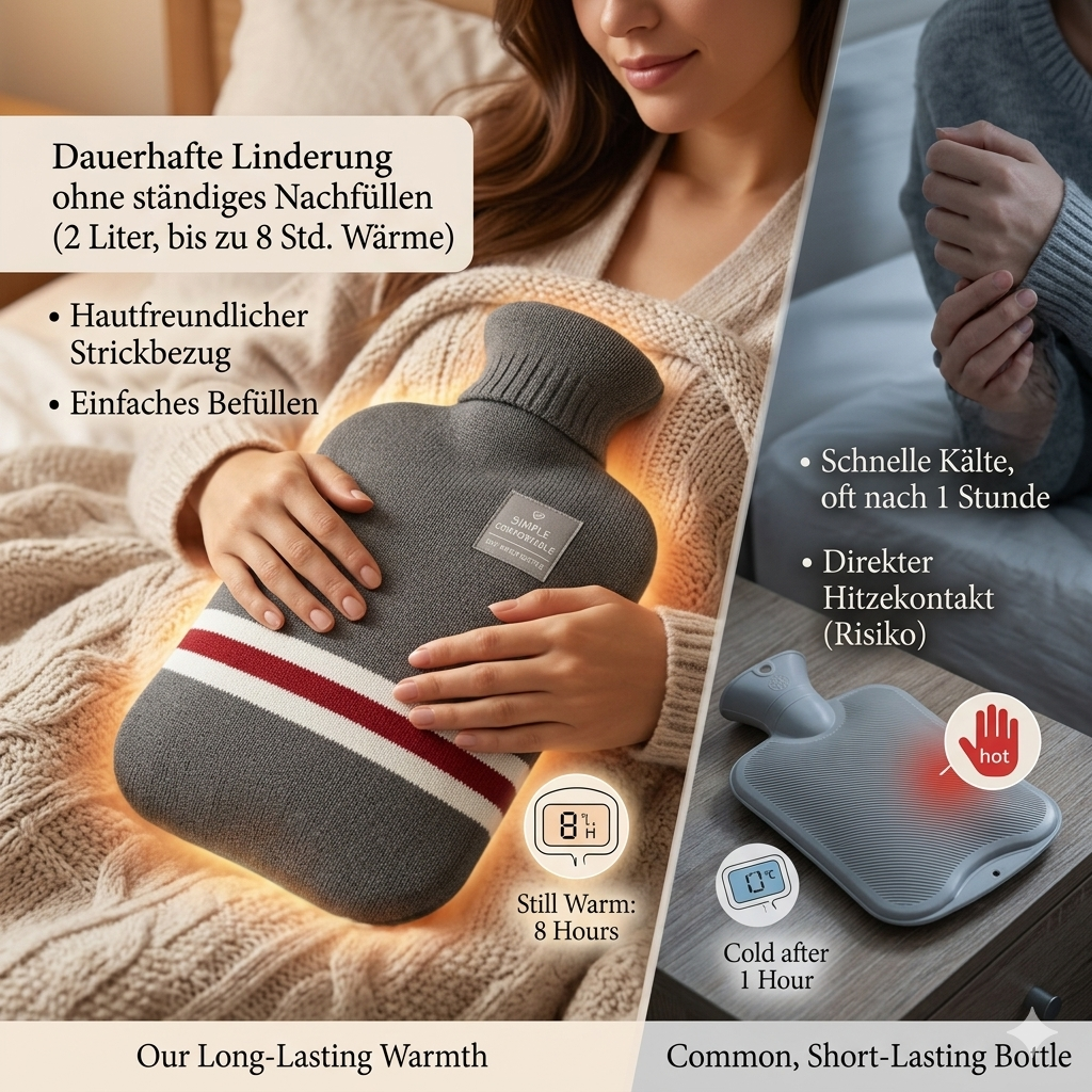 Hot water bottle 2L with knitted cover | Bowlift