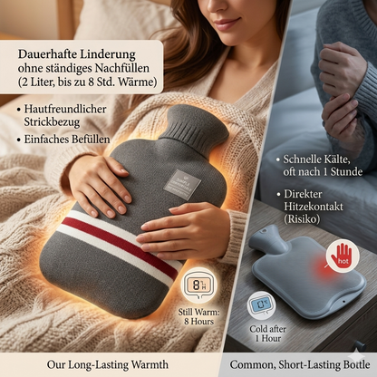 Hot water bottle 2L with knitted cover | Bowlift