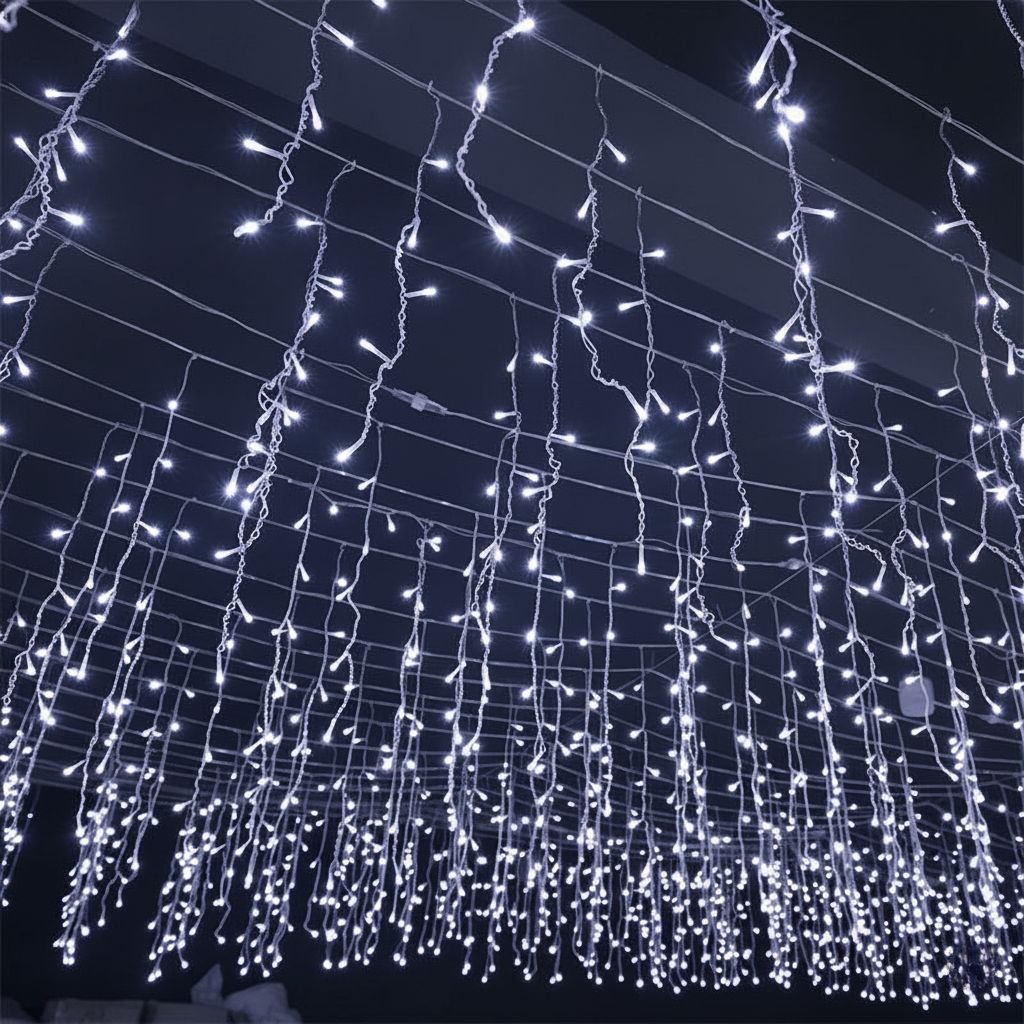 Skanto | 50m LED Icicle Curtain Lights – 36V Low Voltage Christmas Lights Outdoor Waterproof