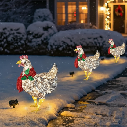 Skanto | Skanto WinterHen LED Chicken with Scarf – Weather-Resistant Outdoor Christmas Decoration
