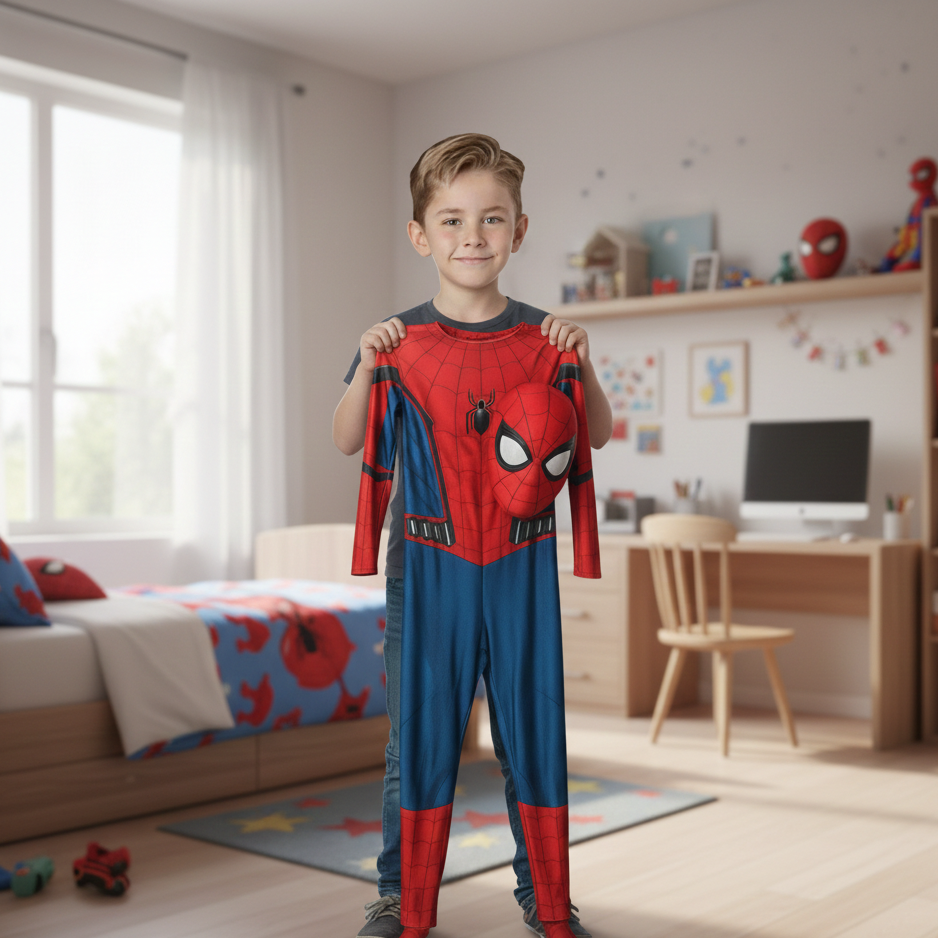 Realistic superhero costume for children and adults