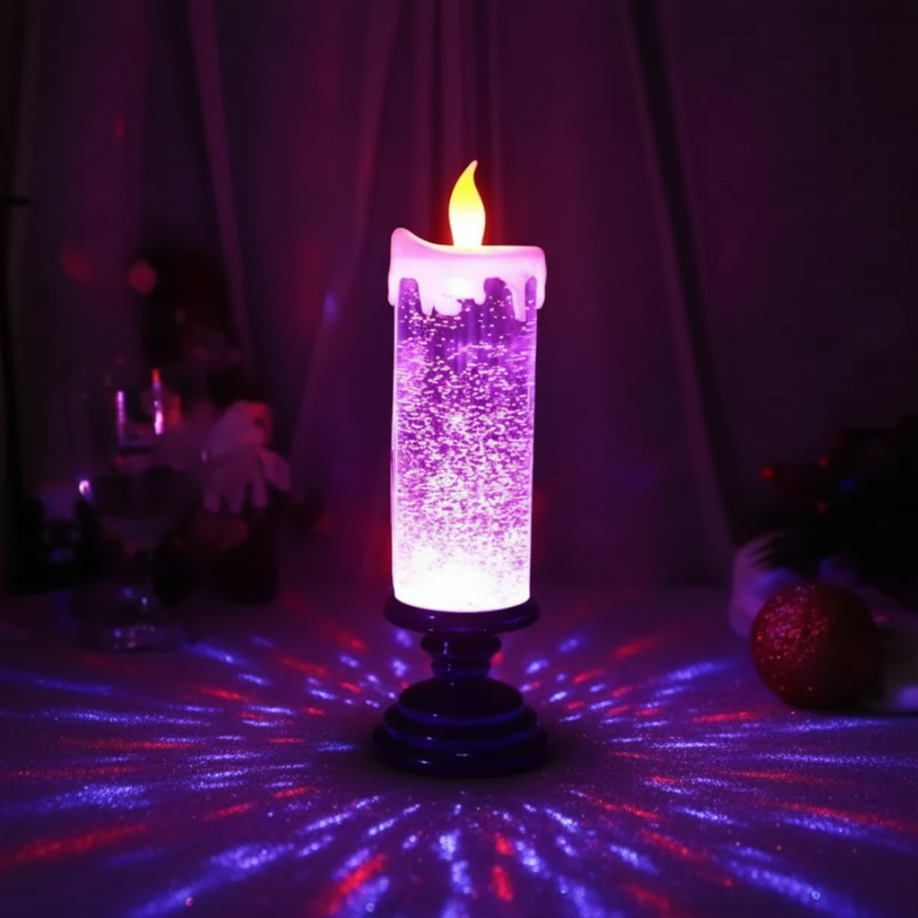 Skanto | LED Glitter Light with Base – Flameless Christmas Decoration with Color Change