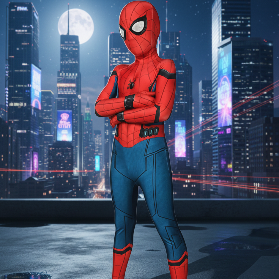 Realistic superhero costume for children and adults
