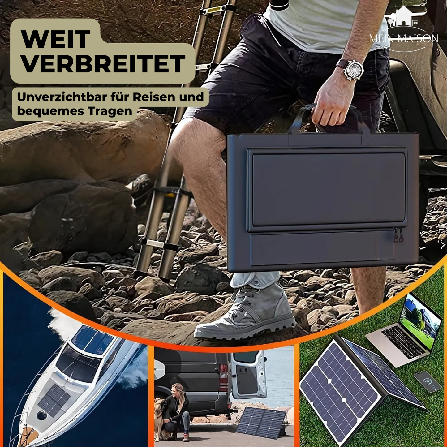 Kalsten | SolaraX 1000W Foldable Solar Panel Kit | Complete Set with MPPT & USB/Type-C | For Camping, Car, Boat & Caravan