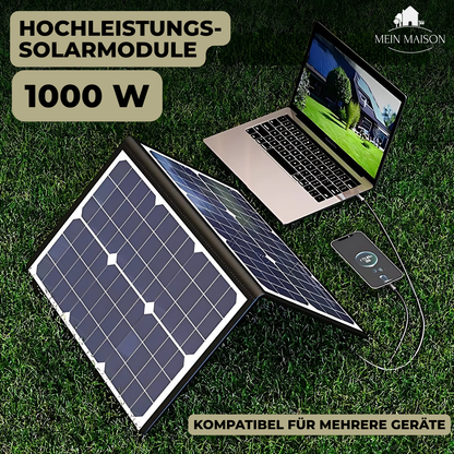 Skanto | SolaraX 1000W Foldable Solar Panel Kit | Complete Set with MPPT & USB/Type-C | For Camping, Car, Boat & Caravan
