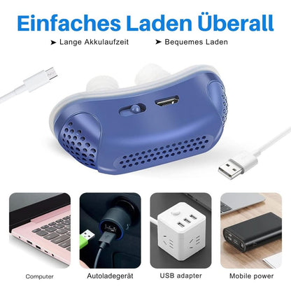 Compact CPAP device against snoring and sleep apnea