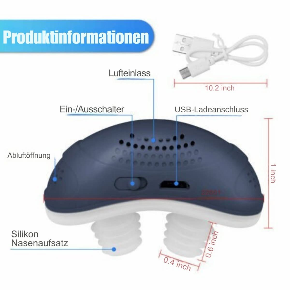 Compact CPAP device against snoring and sleep apnea