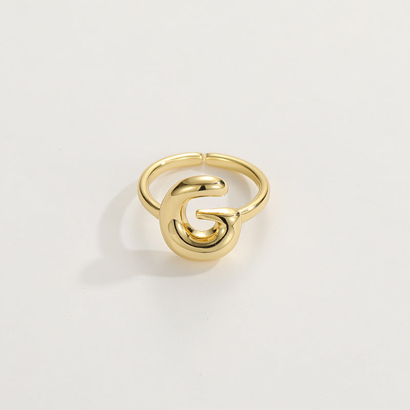 BowLift | Cute Bubble Letter Initial Ring