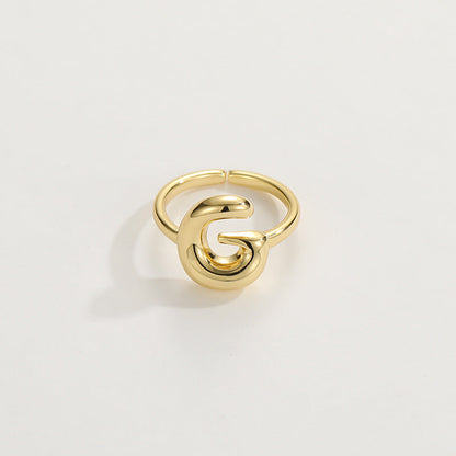 BowLift | Cute Bubble Letter Initial Ring