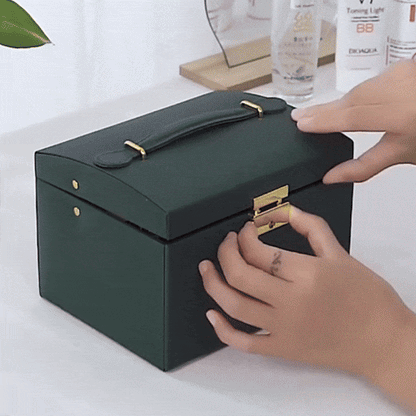 Skanto | Large Jewelry Box for Earrings and Necklaces Storage Holder Organizer for Women and Men With Drawers and Lock