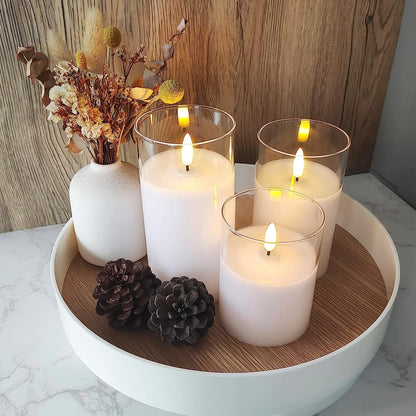 LED candle with remote control & timer in glass design | Kalsten