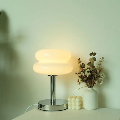 Tischlampe aus Glas mit buntem Muster für Schlafzimmer und Nachttisch - Kinderfreundliches Nachtlicht