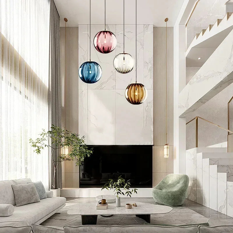 Skanto | Modern Glass Ceiling Lamp with Integrated LED Lighting