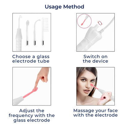 Skanto GlowVive High-Frequency D'arsonval Beauty Device | for Acne - Anti-Aging - Skin Tightening - Hair Growth - Scalp Care Skanto