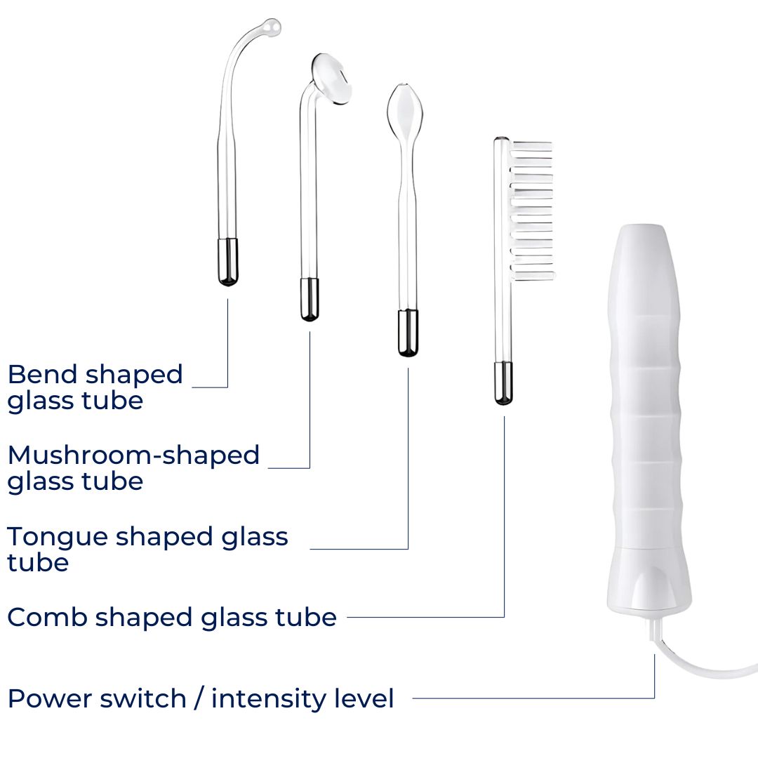 GlowVive High Frequency D’arsonval Beauty Device | for Acne - Anti-Aging - Skin Tightening - Hair Growth - Scalp Care Bowlift