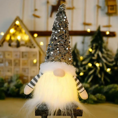Skanto | Christmas Gnome Decoration | LED Night Light | Warm Glow Holiday Ornament