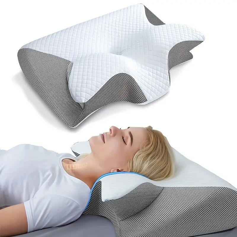 SleepEase Butterfly Memory Foam Pillow – Ergonomic Support for Side and Back Sleepers Bowlift