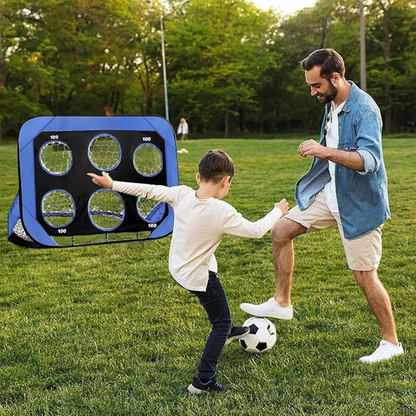 Skanto | PlayMax Foldable Football Goal – 4-in-1 Portable Soccer Net for Training & Outdoor Play