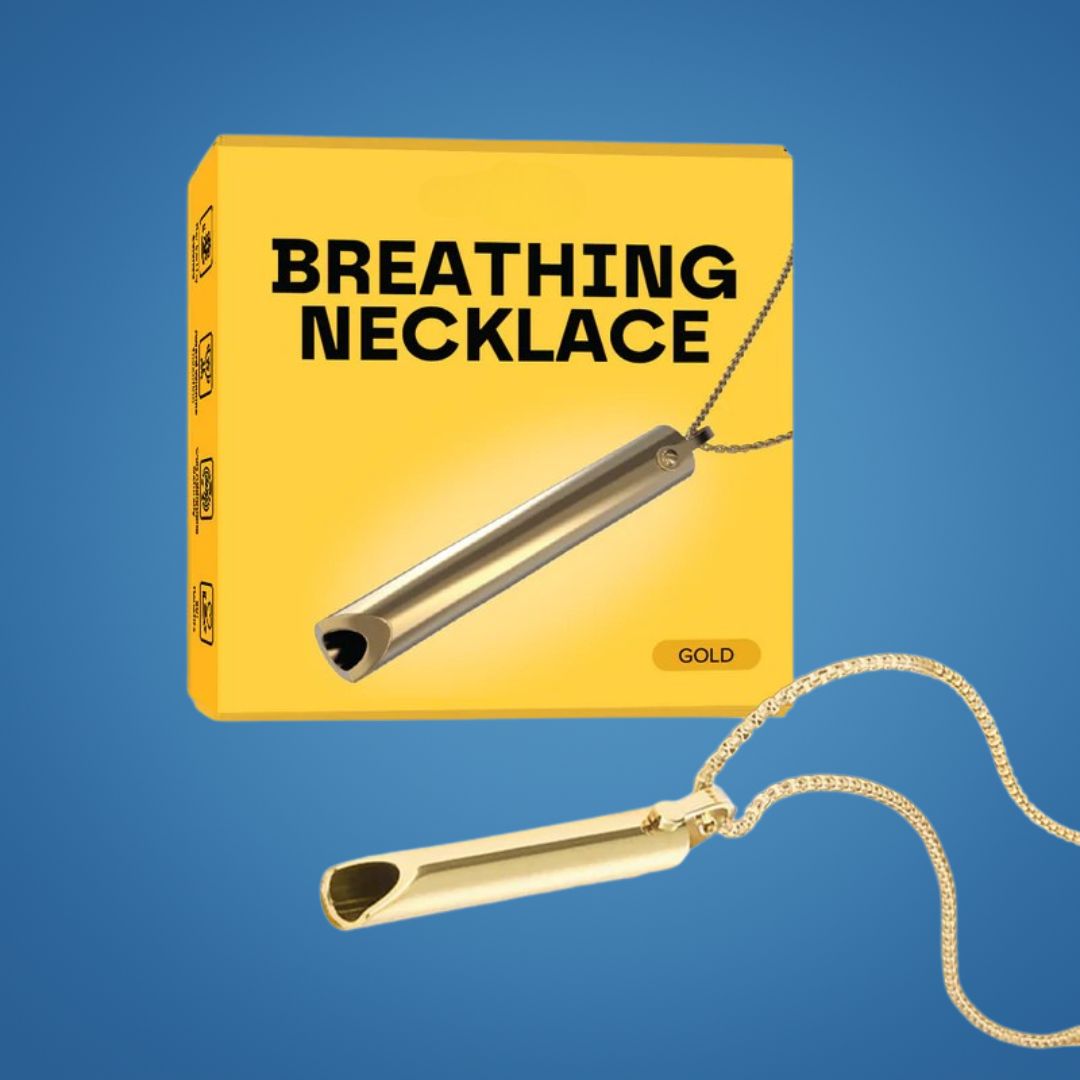 CalmAura | Anxiety Relief Breathing Necklace – Stainless Steel – Stress Reduction – Mindfulness Aid for Adults Bowlift