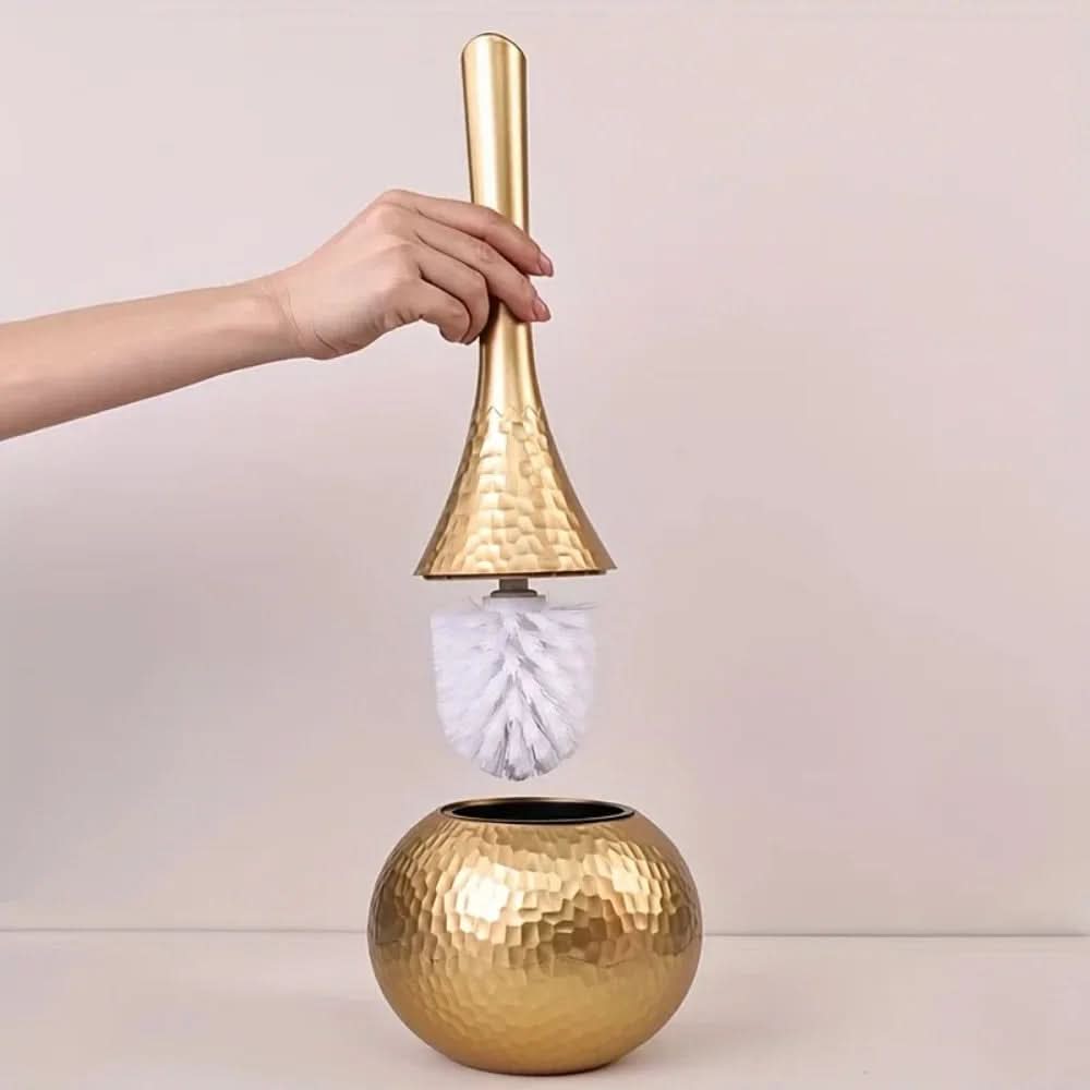 Skanto | Elegant Gold-Look Toilet Brush for Bathroom Style, Hygiene & Luxury