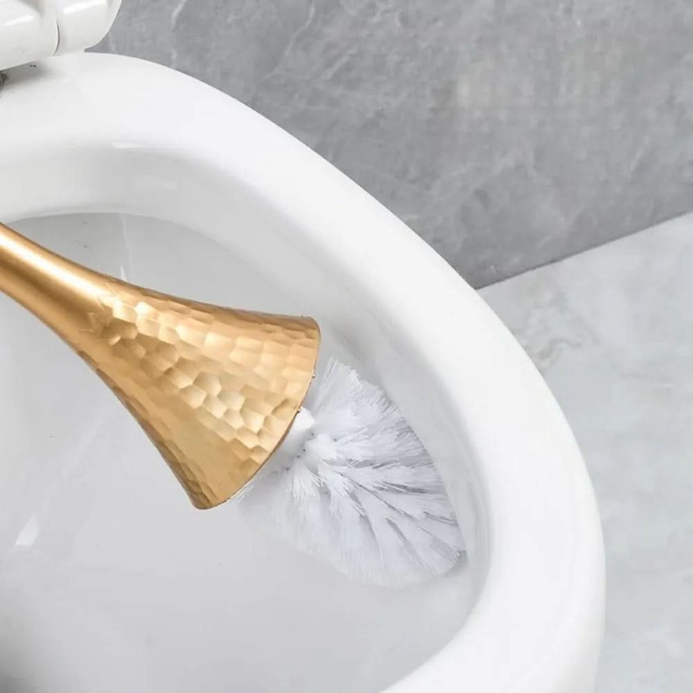 Skanto | Elegant Gold-Look Toilet Brush for Bathroom Style, Hygiene & Luxury
