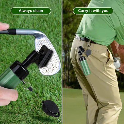 Portable golf club cleaning brush