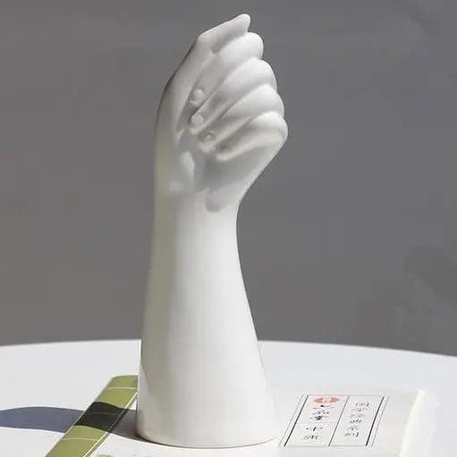 Skanto ceramic white hand vase - Porcelain table vase for home office decor & floral arrangement