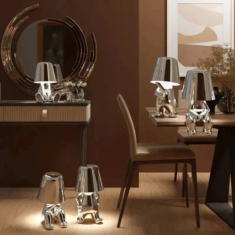 Modern LED Table Lamp in Sculptural Design – Decorative Statuette Lamp for Living Room | Skanto